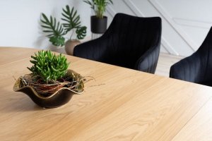 SIGNAL MEBLE Stół rozkładany DOMINGO 100 (100-250) okleina dębowa/czarny SIGNAL 10