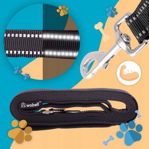 Wobell Smycz Linka Taśma Treningowa Długa dla Psa Mocna 5M odblaskowa 10