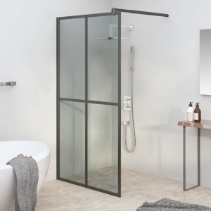 vidaXL Ścianka prysznicowa, 100x195 cm, ciemne szkło hartowane 1