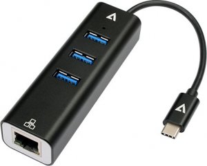 HUB USB V7 1x RJ-45  + 3x USB-A 3.2 Gen1 (V7UCRJ45USB3) 1