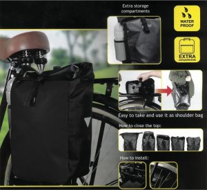 Dunlop Torba rowerowa na bagażnik wodoszczelna sakwa 2