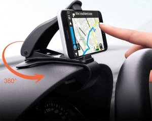 4kom.pl Uchwyt samochodowy Uniwersalny klips krokodyl do telefonu na deskę Black 9