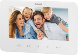 Orno Wideo monitor bezsłuchawkowy, kolorowy, LCD 7", do zestawów z serii INDI i SCUTI, otwieranie bramy, interkom, biały 1