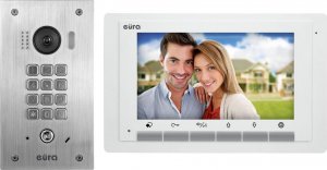Zestaw podtynkowy Eura Wideodomofon EURA VDP-60A5/P WHITE 2EASY - jednorodzinny, LCD 7'', biały, szyfrator mechaniczny, podtynkowy 1