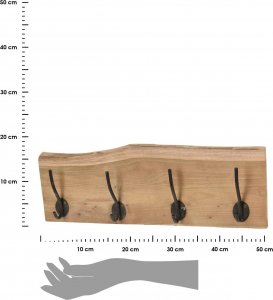 H&S Decoration Wieszak ścienny na ubrania drewniany industrialny 3