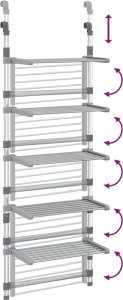 Wisząca suszarka na pranie, 5-poziomowa, aluminium - 344384 6