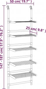 Wisząca suszarka na pranie, 5-poziomowa, aluminium - 344384 8
