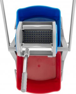 Upominkarnia Wózek do mycia podłóg z wyciskarką prasą do mopa płaskiego dwa wiadra 2 x 20 l 6