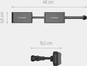 Wozinsky Wozinsky podwójny uchwyt na telefon do samochodu na zagłówek czarny (WTHBK1) 7