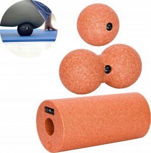 fit.me ZESTAW DO MASAŻU WAŁEK EPP ROLLER DUŻY + DUOBALL + PIŁKA FIT.ME 1