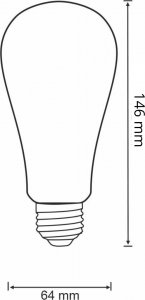 Polux Żarówka dekoracyjna 316455 ST64 LED E27 edison 7,5W 1055lm 230V biała neutralna 2