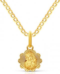 Irbis komplet złotej biżuterii - medalik Matka Boska Częstochowska z łańcuszkiem Uniwersalny 3