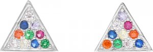 Irbis srebrne kolczyki trójkaty z cyrkoniami Uniwersalny 1