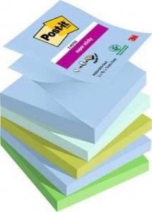 Post-It 3M Bloczek samoprzylepny POST-IT® Super sticky Z-Notes (R330-5SS-OAS), 76x76mm, 5x90 kart. 1
