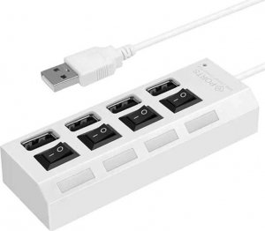 HUB USB Aptel AKTYWNY HUB USB 2.0 z Włącznikami 4 Porty biały AK228C 2