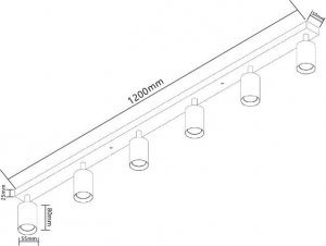 Lampa sufitowa Masterled Bardo lampa sufitowa (spot) 6-punktowa czarna/chrom 4