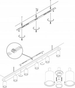 Lampa sufitowa Masterled Bardo lampa sufitowa (spot) 6-punktowa czarna/chrom 8