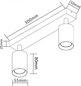 Lampa sufitowa Masterled Bardo lampa sufitowa (spot) 2-punktowa czarna/chrom 5