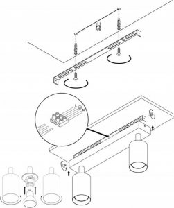 Lampa sufitowa Masterled Bardo lampa sufitowa (spot) 2-punktowa czarna/chrom 6