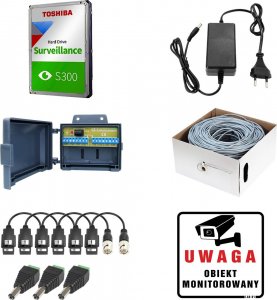 Keeyo 5MPx Zestaw do monitoringu po skrętce Keeyo H265+ IR 40m 3x Kamera 5