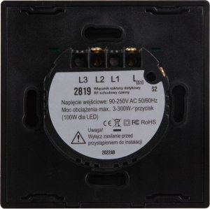 Masterled 2x Włącznik schodowy RF z pilotem bezprzewodowym Czarny 2x Włącznik schodowy RF z pilotem bezprzewodowym Czarny 9