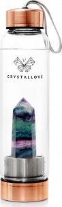 Crystallove CRYSTALLOVE Butelka na wodę z fluorytem tęczowym  ROSE GOLD 1
