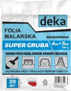 Folia malarska Deka FOLIA MALARSKA SUPER GRUBA BEZBARWNA 4*5M 700G 1