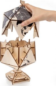 EcoWoodArt EWA Drewniane Puzzle 3D - Dwudziestościenny Czarny Globus 10