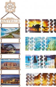 EcoWoodArt EWA Drewniane Dwustronne Puzzle - Australia i Oceania 1