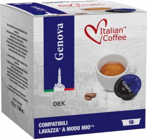 Italian Coffee Genova Decaffeinato (kawa bezkofeinowa) kapsułki do Lavazza a Modo Mio - 16 kapsułek 1