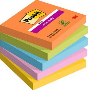 Post-It 3M Karteczki samoprzylepne Post-it® Super Sticky, BOOST, 76x76mm, 5x90 kart. 1