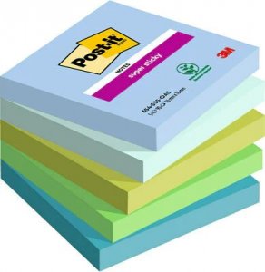 Post-It 3M Karteczki samoprzylepne Post-it® Super Sticky, OASIS, 76x76mm, 5x90 kart. 1