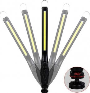 Aptel LAMPA WARSZTATOWA LED COB Doświetlająca czarna 8W AG121H 4