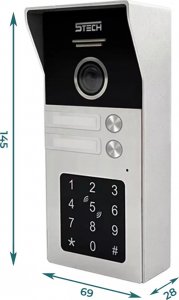 5TECH Wideodomofon 2-rodzinny 5TECH 2 monitory 7" VERUS ONE(B) stacja 84225-2 KOD CZYTNIK KART 2