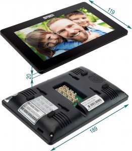 5TECH Wideodomofon 2-rodzinny 5TECH 2 monitory 7" VERUS ONE(B) stacja 84225-2 KOD CZYTNIK KART 3