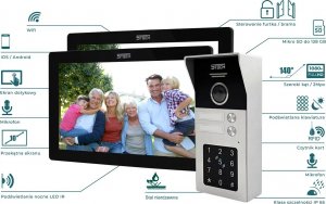 5TECH Wideodomofon 2-rodzinny 5TECH 2 monitory 7" VERUS ONE(B) stacja 84225-2 KOD CZYTNIK KART 4