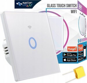 Masterled Włącznik szklany dotykowy WIFI Smart czarny/biały 1