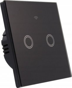Masterled Włącznik szklany dotykowy WIFI podwójny czarny/biały 3
