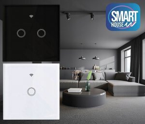 Masterled Włącznik szklany dotykowy WIFI podwójny czarny/biały 10