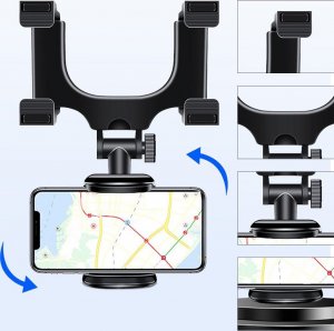 Retoo UCHWYT SAMOCHODOWY NA TELEFON LUSTERKO WSTECZNE 13