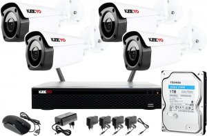 Keeyo Zestaw do monitoringu Bezprzewodowy Wifi Keeyo H265+ 8MPx IR 30m 1TB 4 Kamery tubowe 1