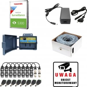 Hikvision Zestaw do monitoringu po skrętce 8 kamer Hikvision ColorVu Full HD 4