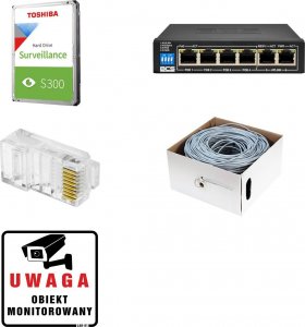 BCS Zestaw do monitoringu Rejestrator BCS-P-NVR0401-4K-E-II Kamery 4x BCS-P-EIP15FSR3 5Mpx 5