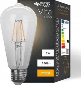 Masterled Żarówka ledowa retro Edison LED E27 Filament Vita 1