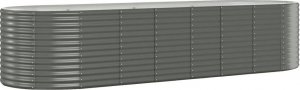 vidaXL Donica ogrodowa, malowana proszkowo stal, 322x100x68 cm, szara 2