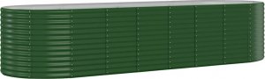 vidaXL vidaXL Donica ogrodowa, malowana proszkowo stal, 322x100x68 cm zielona 2