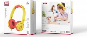 Słuchawki XO XO słuchawki przewodowe EP47 jack 3,5mm nauszne żółto-czerwone dla dzieci 2