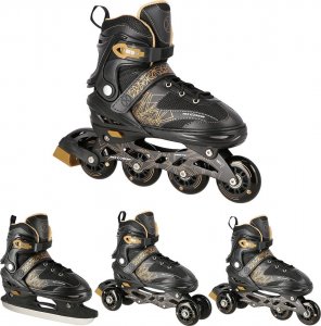 Rolki Nils Extreme NH18192 z wymienną płozą regulowane czarne r. 39-43 2