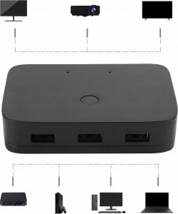 Przełącznik Pawonik PRZEŁĄCZNIK KVM HDMI 2X1 SWITCH 3XUSB +2 KABL HDMI 4