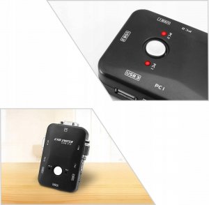 Przełącznik Pawonik PRZEŁĄCZNIK KVM VGA 2X1 SWITCH 3XUSB HUB BOX 6